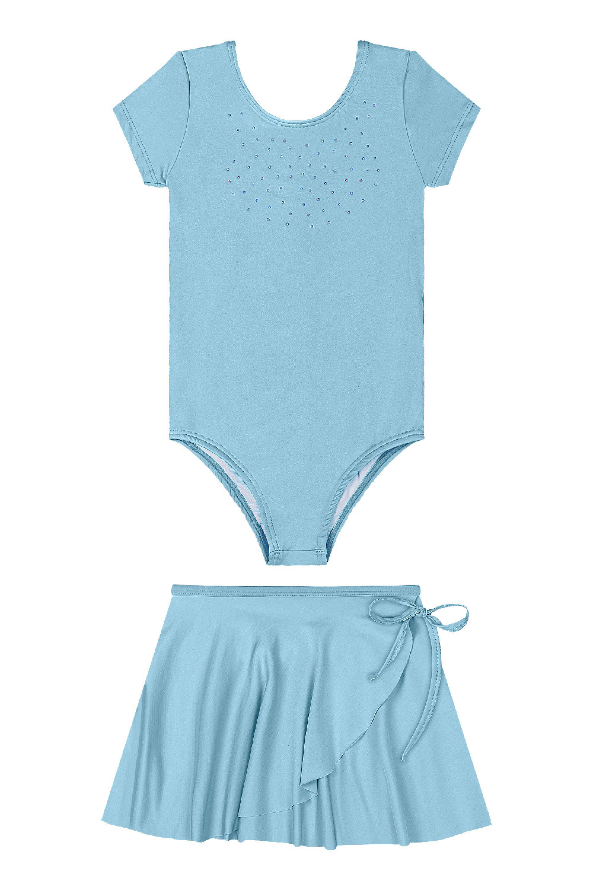 Conjunto Infantil com Collant e Saia (Azul Claro) Quimby - Imagem 8